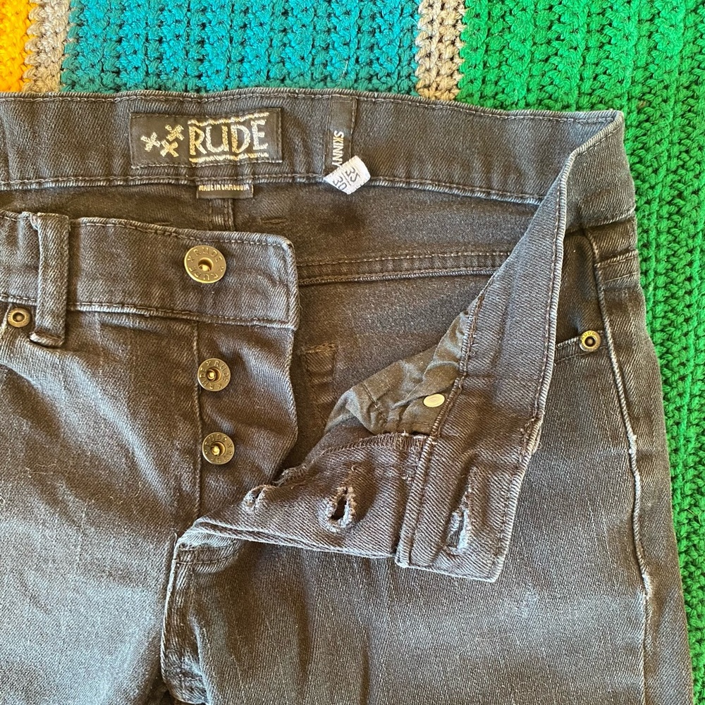 RUDE 30/32 black skinny jeans